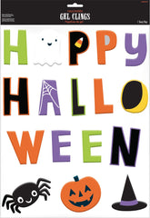 Halloween Friends "Happy Halloween" Gel Cling Decals, 17-Piece Set